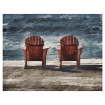 Rustikales Braun Adirondack Beach Stühle Art