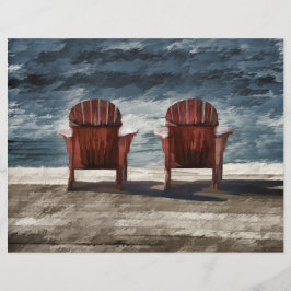 Rustikales Braun Adirondack Beach Stühle Art