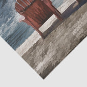 Rustikales Braun Adirondack Beach Stühle Art Seidenpapier (Ausschnitt)