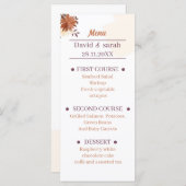 Rustikales Braun Hochzeitsessen Menükarte (Vorne/Hinten)