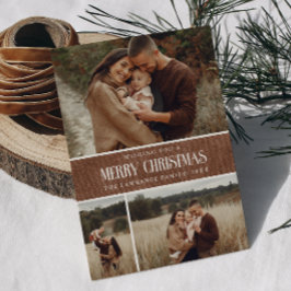 Rustikales Braun Winter Weihnachten 3 FotoCollage