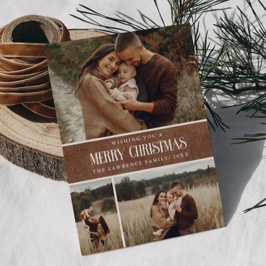 Rustikales Braun Winter Weihnachten 3 FotoCollage