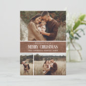 Rustikales Braun Winter Weihnachten 3 FotoCollage (Stehend Vorderseite)