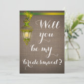 Rustikales Braunbraunes Brettermuster Einladung (Stehend Vorderseite)