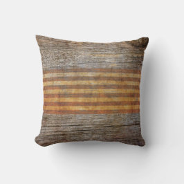Rustikales Braunbrocken-Braunholz Kissen