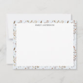 Rustikales braunes Blume Leaf florales botanisches Mitteilungskarte (Vorderseite)