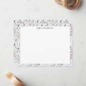 Rustikales braunes Blume Leaf florales botanisches Mitteilungskarte (Vorderseite/Rückseite Beispiel)