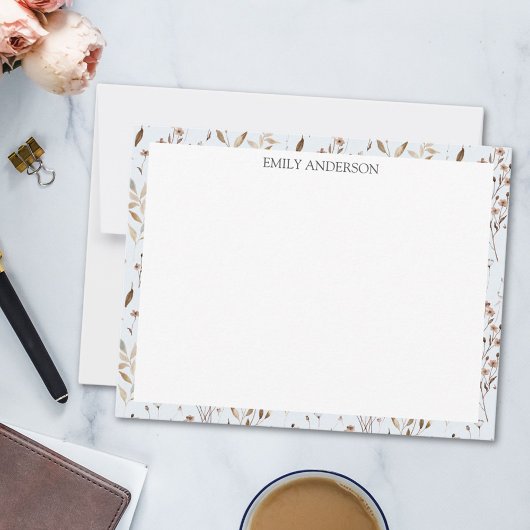 Rustikales braunes Blume Leaf florales botanisches Mitteilungskarte