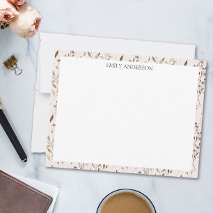 Rustikales braunes Blume Leaf florales botanisches Mitteilungskarte