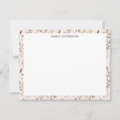 Rustikales braunes Blume Leaf florales botanisches Mitteilungskarte (Vorderseite)