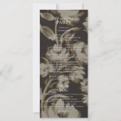Rustikales braunes botanisches Muster Zeremoniepro (Rückseite)