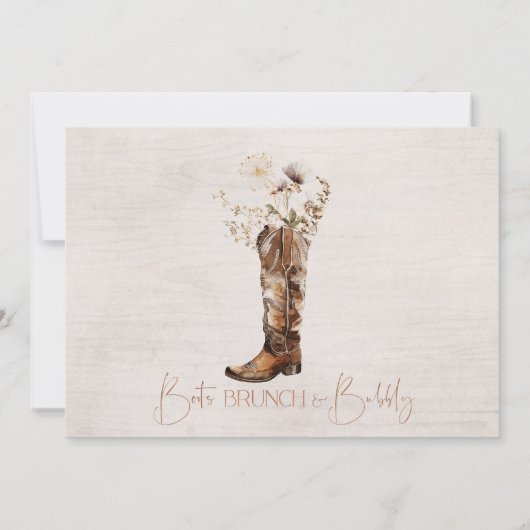 Rustikales braunes Brautparty Einladung (Rückseite)