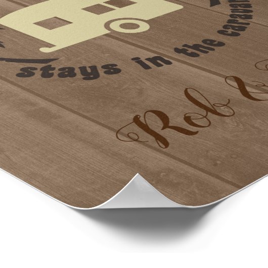 Rustikales braunes Camping Poster (Ecke)