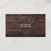 Rustikales braunes Foto aus Holz Visitenkarte (Rückseite)