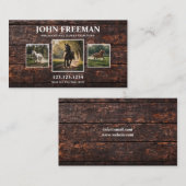 Rustikales braunes Foto aus Holz Visitenkarte (Vorne/Hinten)