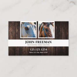 Rustikales braunes Foto Pferde Pferdekühe Gecoacht Visitenkarte