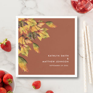 Rustikales braunes Herbst Hochzeit im Herbst Party Serviette
