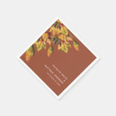 Rustikales braunes Herbst Hochzeit im Herbst Party Serviette (Ecke)
