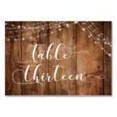 Rustikales Braunes Holz & Lights Tisch 13 Karten (Rückseite)
