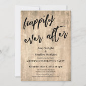 Rustikales braunes Holz nur verheiratet Hochzeitse Einladung (Vorderseite)