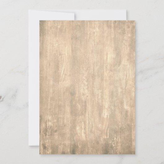 Rustikales braunes Holz nur verheiratet Hochzeitse Einladung (Rückseite)