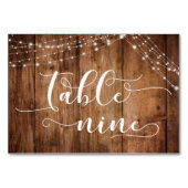 Rustikales Braunes Holz und leichte Stränge Tischk Tischnummer (Vorderseite)