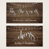 Rustikales braunes Holz und weiße Lichter, Trinkka (Vorne & Hinten)