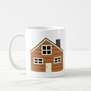 Rustikales braunes Holzhaus-Geschenk Kaffeetasse