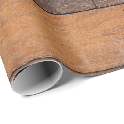 Rustikales braunes Imitat Holzplanks Muster Geschenkpapier (Rolleneckpunkt)