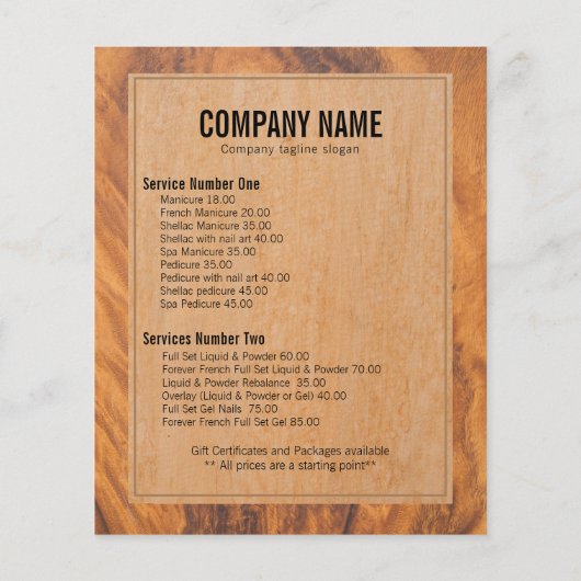 Rustikales braunes Imitat Holzstruktur Flyer (Hinten)