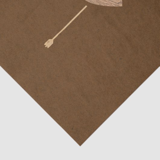 Rustikales braunes Kraft Heart Arrow Brautparty Seidenpapier (Ausschnitt)