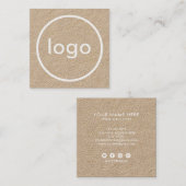 Rustikales braunes Kraftpapier mit handgefertigtem Quadratische Visitenkarte (Vorne/Hinten)