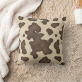 Rustikales Braunes Kuh Print Country Western Rodeo Kissen (Decke)
