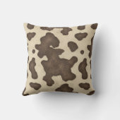 Rustikales Braunes Kuh Print Country Western Rodeo Kissen (Rückseite)