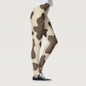 Rustikales Braunes Kuh Print Country Western Rodeo Leggings (Rechts)