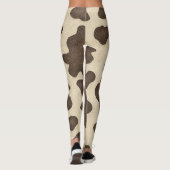 Rustikales Braunes Kuh Print Country Western Rodeo Leggings (Rückseite)
