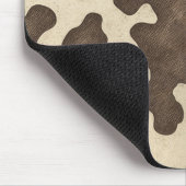 Rustikales Braunes Kuh Print Country Western Rodeo Mousepad (Ecke)