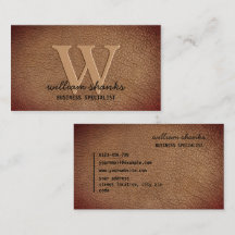 Rustikales braunes Leder goldenes Monogramm Schrif