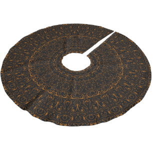 Rustikales braunes Mandala mit westlichem Charme Polyester Weihnachtsbaumdecke