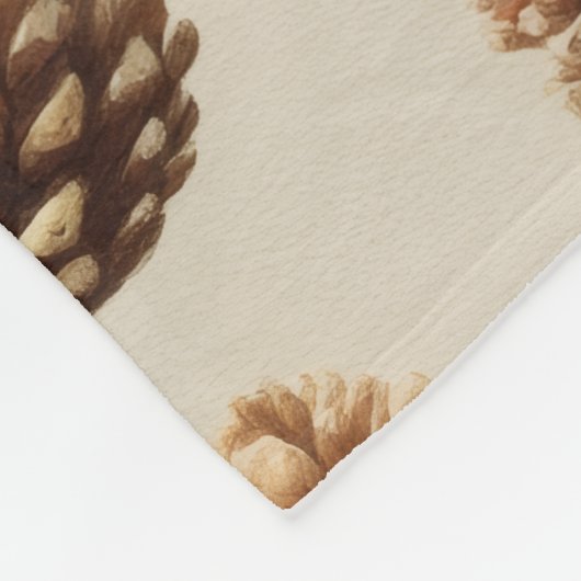 Rustikales braunes Pine Cone Wintermuster Fleecedecke (Ecke)