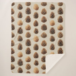 Rustikales braunes Pine Cone Wintermuster Sherpadecke