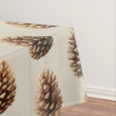 Rustikales braunes Pine Cone Wintermuster Tischdecke (Beispiel)
