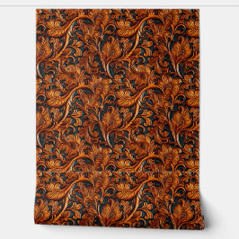 Rustikales, braunes, schwarz gefertigtes Leder Tapete