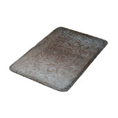 Rustikales braunes Western-Landledermuster Badematte (Schrägansicht)