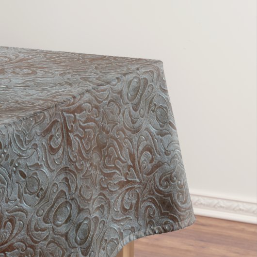 Rustikales braunes Western-Landledermuster Tischdecke (Beispiel)