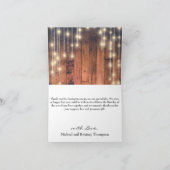 Rustikales Braunholz Dankeskarte (Innenseite)