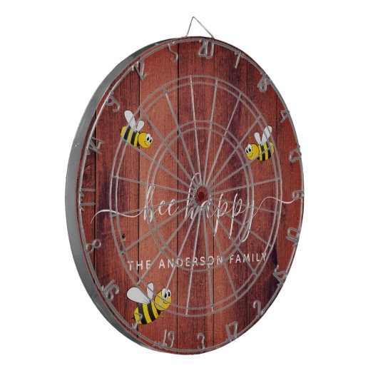 Rustikales Braunholz Dartscheibe (Vorderseite Links)