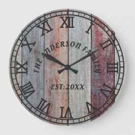 Rustikales Braunholz - eigener Familienname Große Wanduhr