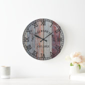 Rustikales Braunholz - eigener Familienname Große Wanduhr (Zuhause)