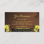 Rustikales Braunholz-Körner-Baumkronen-Flor-Monogr Visitenkarte (Rückseite)